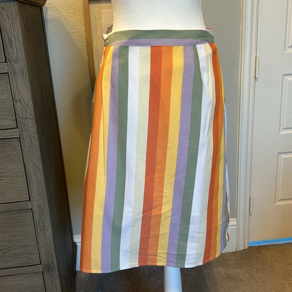 Mossimo Supply Co.: Pastel Striped Knee Length Skirt, Size Small - Picture 7 of 8